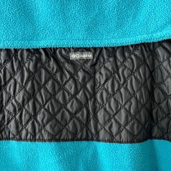COLUMBIA Blue & Black Half Zip Fleece Top Jacket Size Medium - Picture 4 of 6